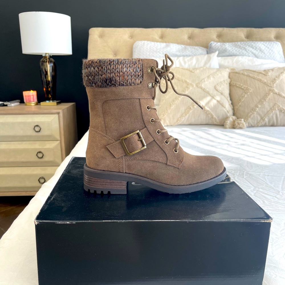 Torrid combat boot with sweater